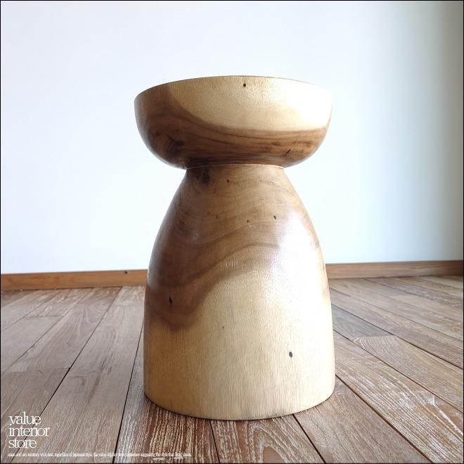 無垢材 マッシュルームスツール / N02 イス 椅子 ベンチ 木製スツール 花台 ナチュラル モンキーポッド | 