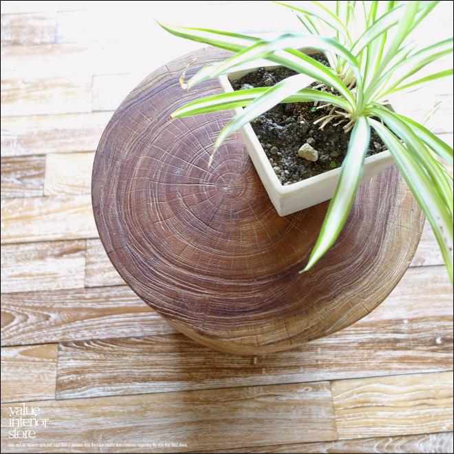 チーク材 無垢材スツールWS/6 イス チェア 丸太 ベンチ 椅子 オールドチーク 花台 ナチュラル 素朴 削出し 一点物 29kg |  | 03