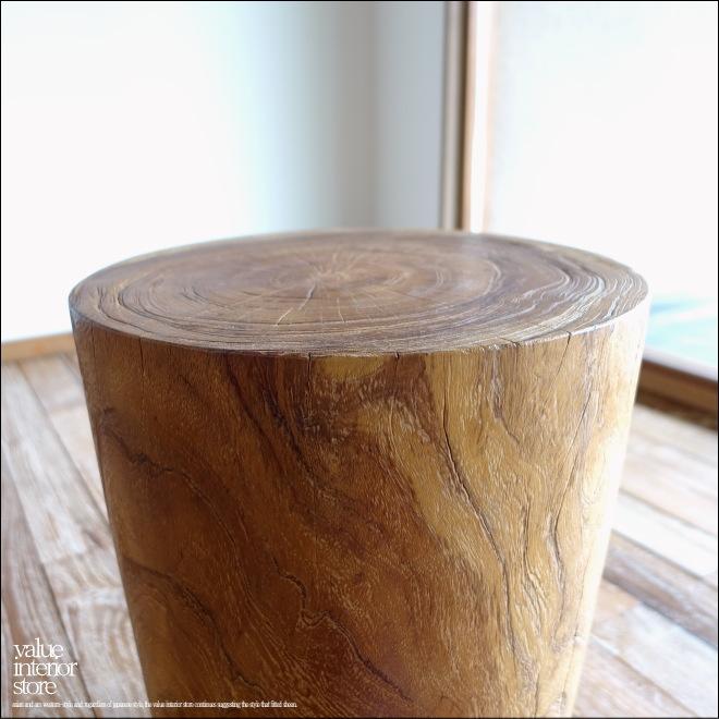 チーク材 無垢材スツールWS/6 イス チェア 丸太 ベンチ 椅子 オールドチーク 花台 ナチュラル 素朴 削出し 一点物 29kg |  | 04