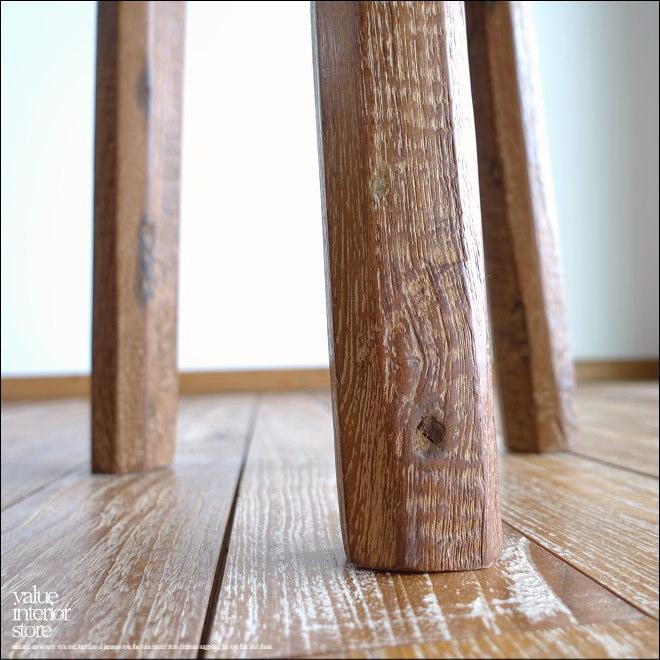 オールドチーク無垢材 プリミティブ丸スツール/03 椅子 花台 古材スツール ナチュラル カフェチェア 無垢材家具 |  | 03