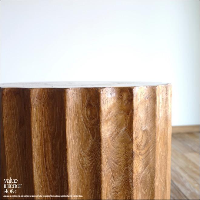 チーク総無垢材 スツールLS/N イス チェア 椅子 丸太スツール 花台 ナチュラル 素朴 削出し 一点物 20kg |  | 04