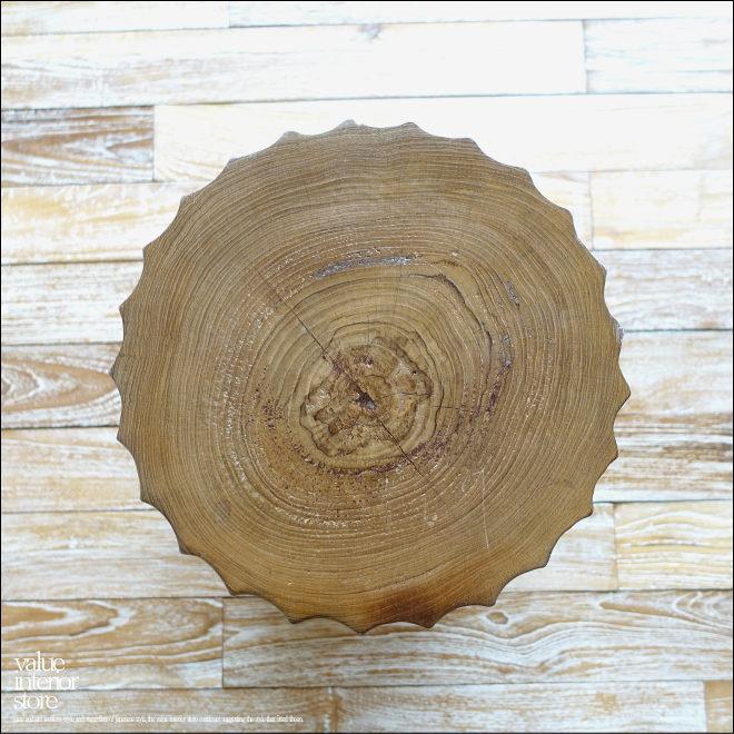 チーク総無垢材 スツールLS/N イス チェア 椅子 丸太スツール 花台 ナチュラル 素朴 削出し 一点物 20kg |  | 08