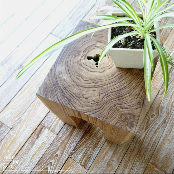 一点もの　チーク無垢材　スツール 家具 一点もの チーク無垢材 スツール