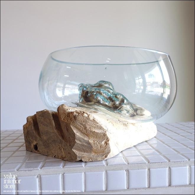 フラワーベースDome 花瓶 メダカ鉢 めだか鉢 プリミティブガラスベース 吹きガラス 手作り 一点物 自然な様 |  | 04
