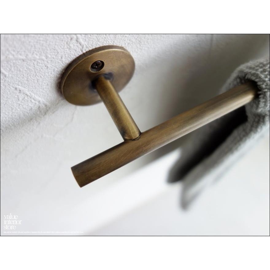 真鍮タオルバー タオル掛け タオルハンガー 洗面所 新品 手作り ヴィンテージ調 タオルかけ 真鍮金物 タオルホルダー 工務店用 DIY V_S |  | 01