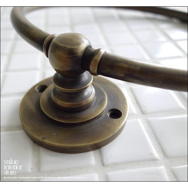 真鍮タオル掛けCL タオルハンガー レトロ調 タオルかけ 壁掛け ブラスハンガー タオルリング 住宅用品 バス用品 洗面用品 V_S |  | 01