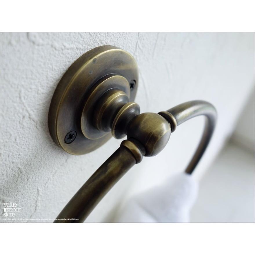 真鍮タオル掛けCL タオルハンガー レトロ調 タオルかけ 壁掛け ブラスハンガー タオルリング 住宅用品 バス用品 洗面用品 V_S |  | 03