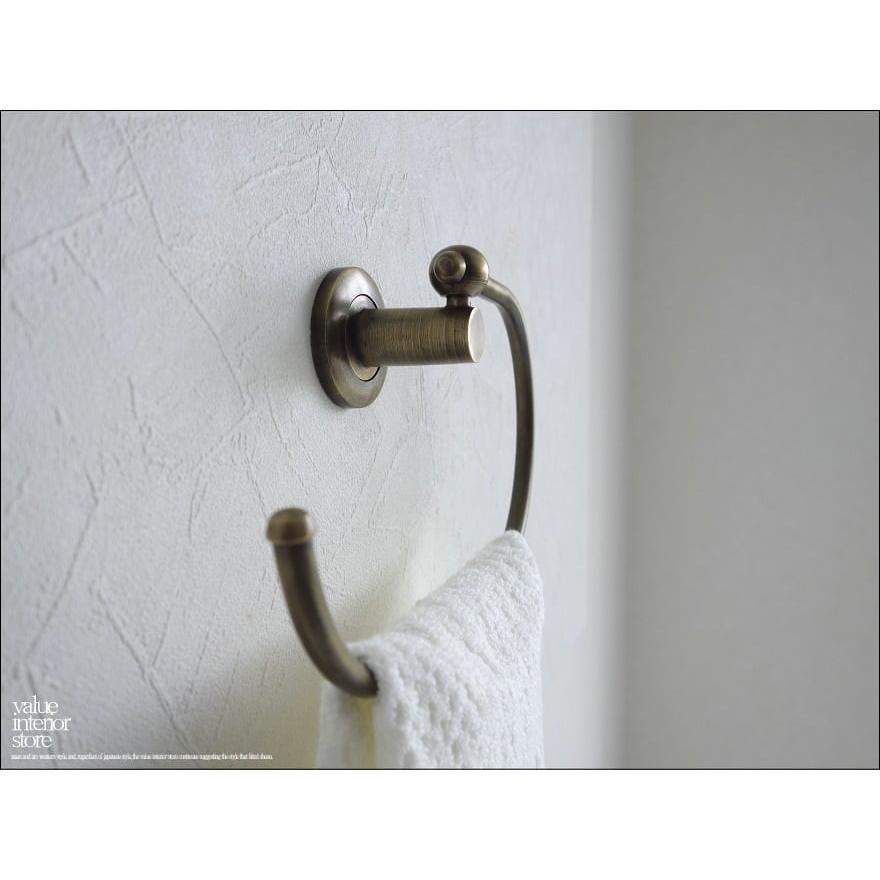 真鍮タオル掛け カーブ 壁掛けタオルハンガー ブラス タオルホルダー タオルラック レトロ調 真鍮金物 カフェ什器 洗面用品 V_S |  | 01