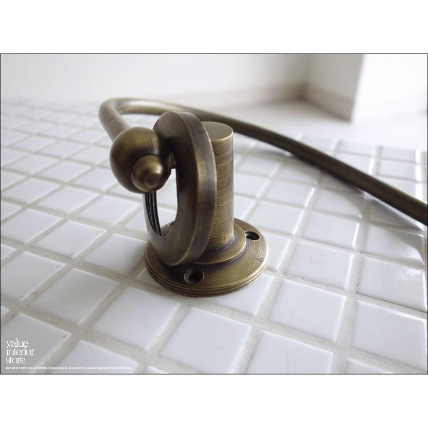 真鍮タオル掛け カーブ 壁掛けタオルハンガー ブラス タオルホルダー タオルラック レトロ調 真鍮金物 カフェ什器 洗面用品 V_S |  | 04