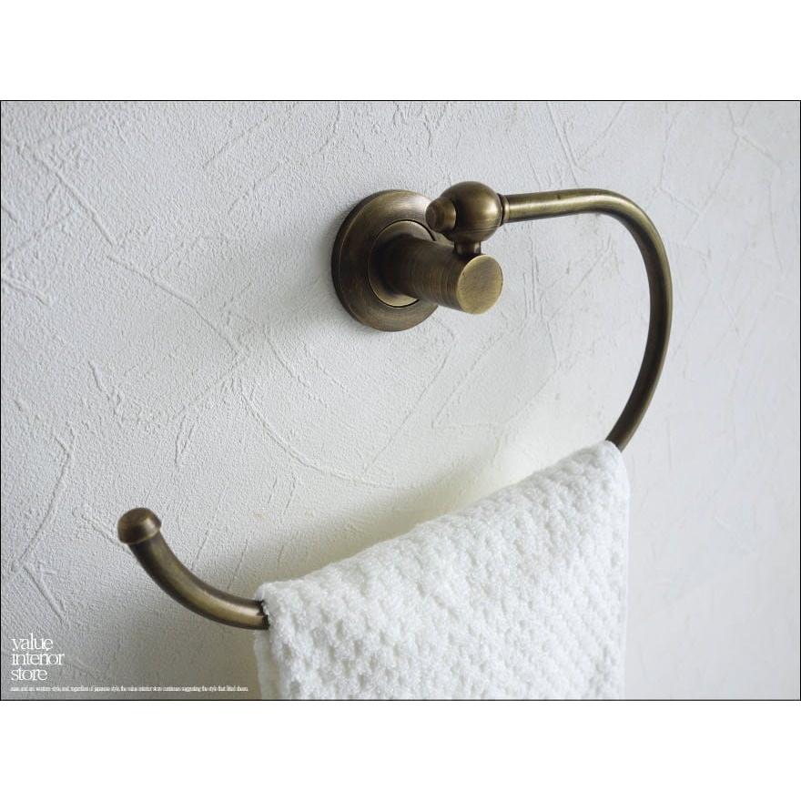 真鍮タオル掛け カーブ 壁掛けタオルハンガー ブラス タオルホルダー タオルラック レトロ調 真鍮金物 カフェ什器 洗面用品 V_S |  | 05