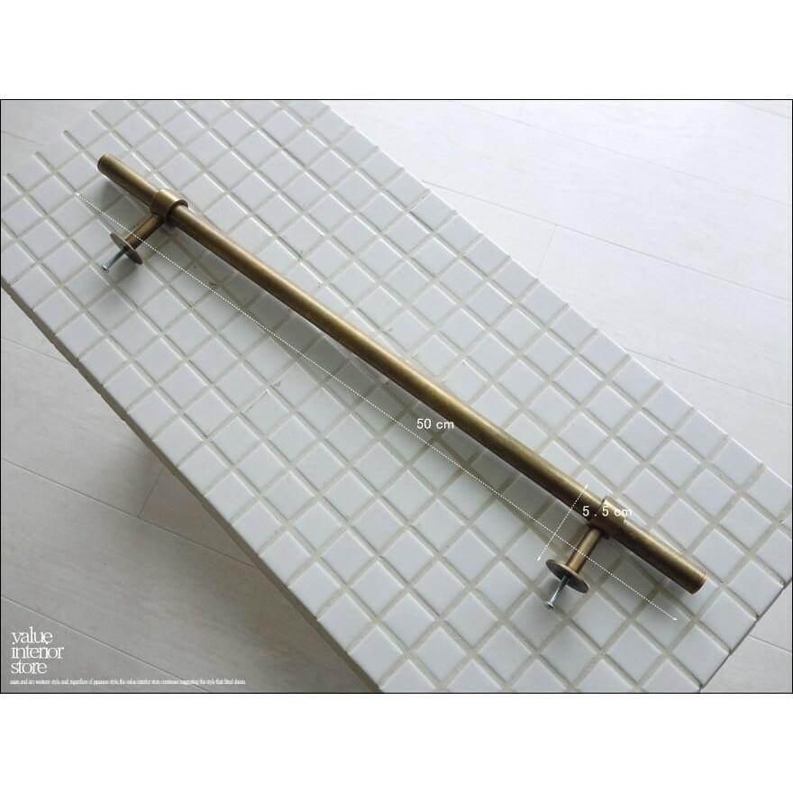 真鍮ドアハンドルbar ノブ 取っ手 鋳物 鋳造 レトロ ブラス取手 手すり 手摺 店舗什器 DIY シャビー アンティーク調 真鍮金物 幅50cm |  | 06