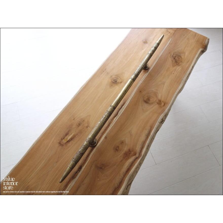 真鍮ドアハンドルW100cm アンティーク調 取っ手 ドアノブ 手摺 手すり 扉用 引き戸用 店舗什器 DIY 鋳造 ブラス 真鍮製 1.8kg 「送料無料」 | 