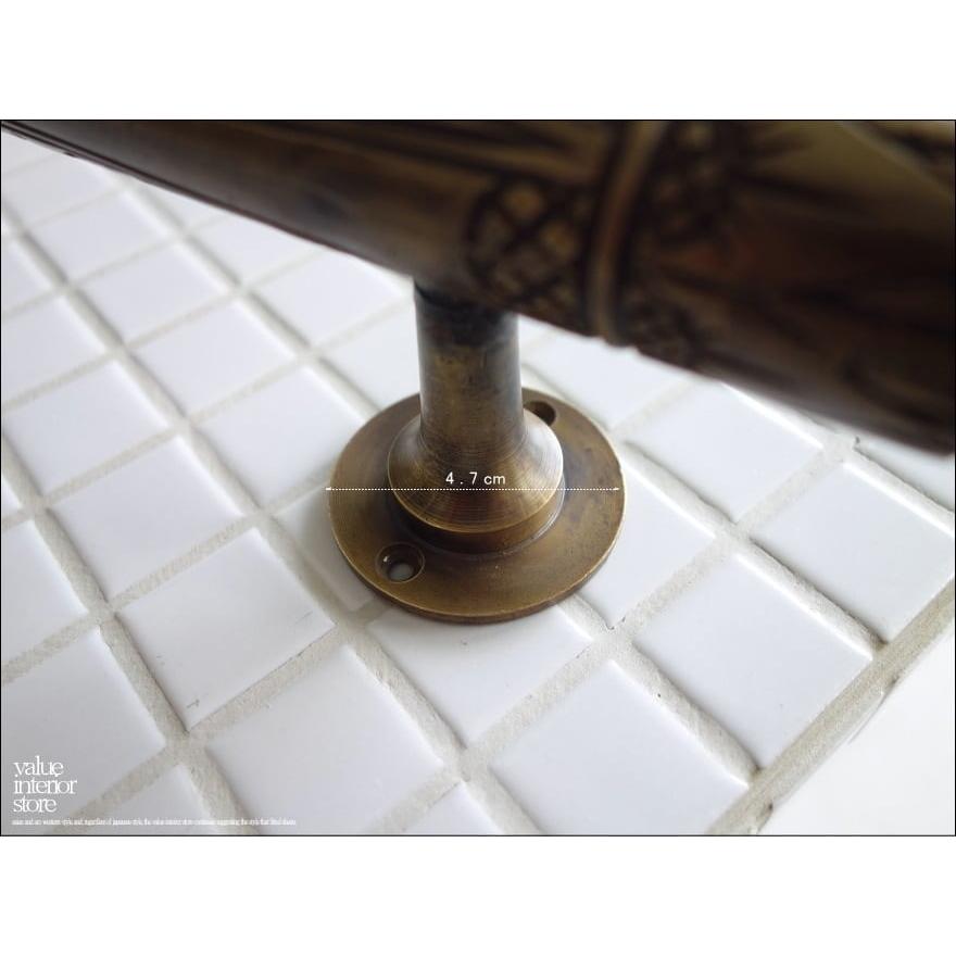 真鍮ドアハンドルW100cm アンティーク調 取っ手 ドアノブ 手摺 手すり 扉用 引き戸用 店舗什器 DIY 鋳造 ブラス 真鍮製 1.8kg 「送料無料」 |  | 06