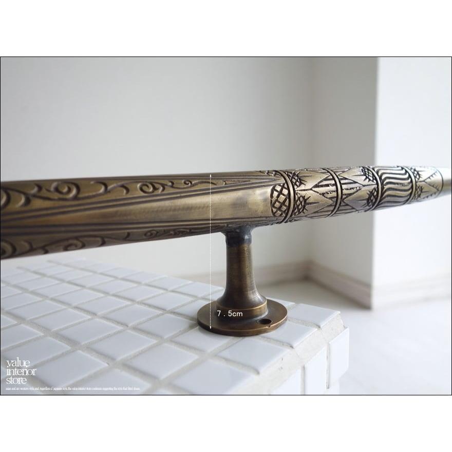 真鍮ドアハンドルW100cm アンティーク調 取っ手 ドアノブ 手摺 手すり 扉用 引き戸用 店舗什器 DIY 鋳造 ブラス 真鍮製 1.8kg 「送料無料」 |  | 07