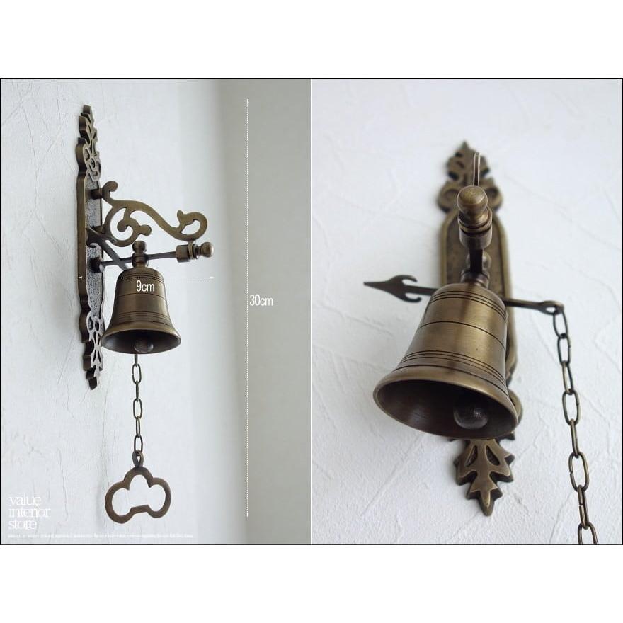 真鍮シングルベル 呼び鈴 ブラス レトロ調 壁掛 手作り ドアベル 真鍮製 ドアチャイム ハンドメイド 雑貨 カフェ用品 |  | 05
