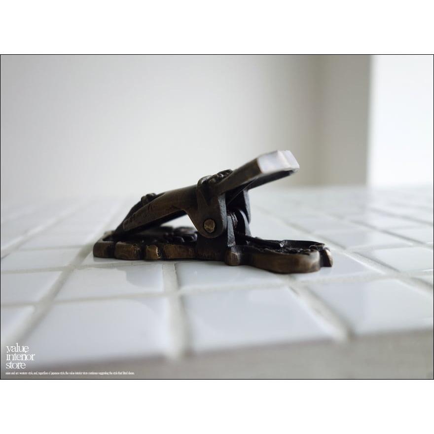 淑女のハンドクリップS 真鍮製クリップ レタークリップ 壁掛けブラスペーパークリップ 手型ホルダー アンティーク調 無垢の真鍮 L/8.2cm |  | 02