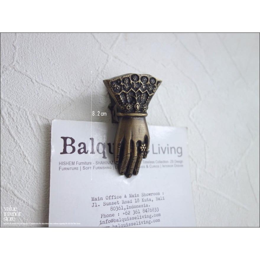 淑女のハンドクリップS 真鍮製クリップ レタークリップ 壁掛けブラスペーパークリップ 手型ホルダー アンティーク調 無垢の真鍮 L/8.2cm |  | 04