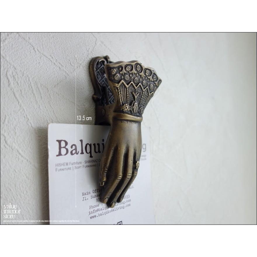 淑女のハンドクリップL 真鍮製クリップ レタークリップ 壁掛けブラスペーパークリップ 手型ホルダー アンティーク調 無垢の真鍮 L/13.5cm |  | 02