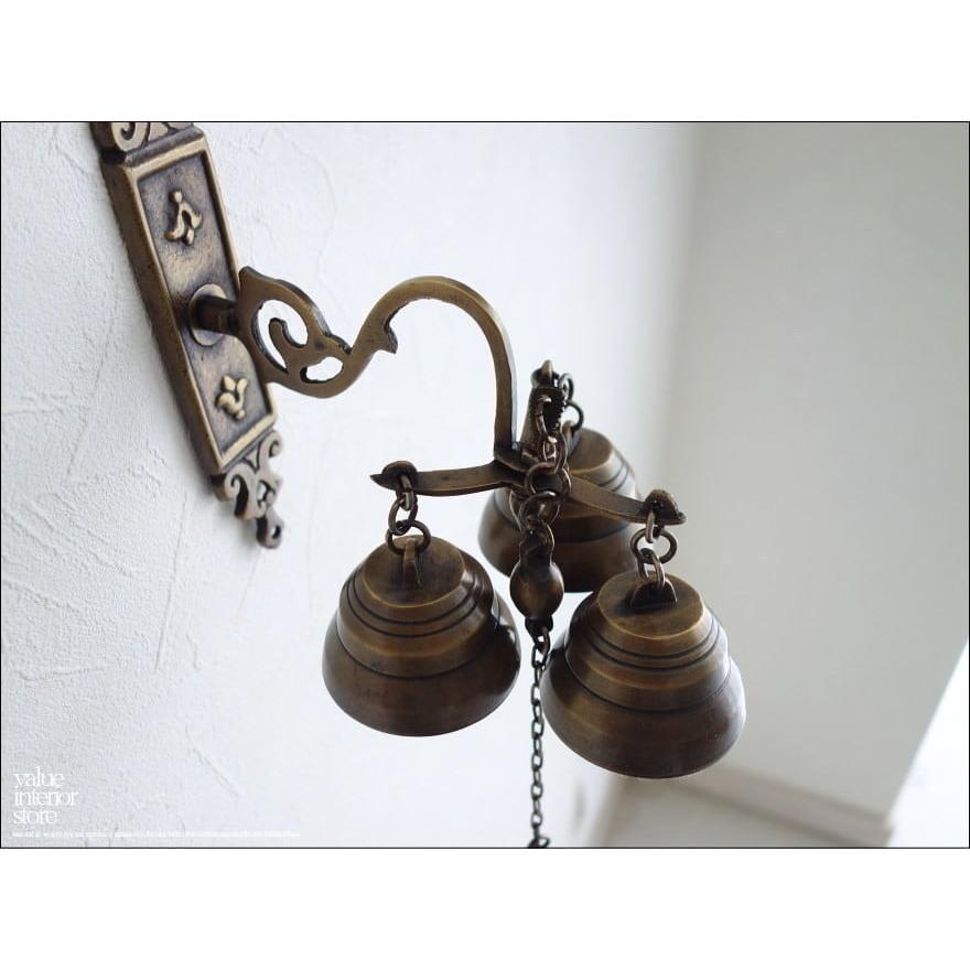 真鍮トリプルベル 呼び鈴 ブラス レトロ調 壁掛 手作り ドアベル 真鍮製 ドアチャイム ハンドメイド 雑貨 新品 カフェ用品 店舗什器 |  | 03