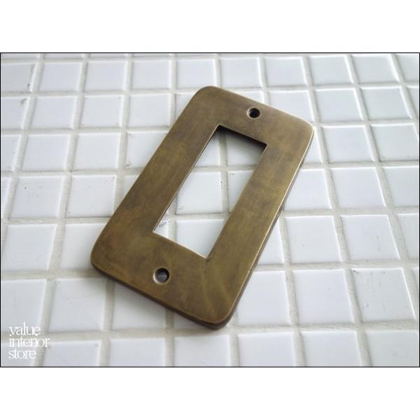 真鍮コンセントカバーTR スイッチカバー コンセントプレート スイッチプレート レトロ調 アンティーク調 新品 無垢の真鍮 | 