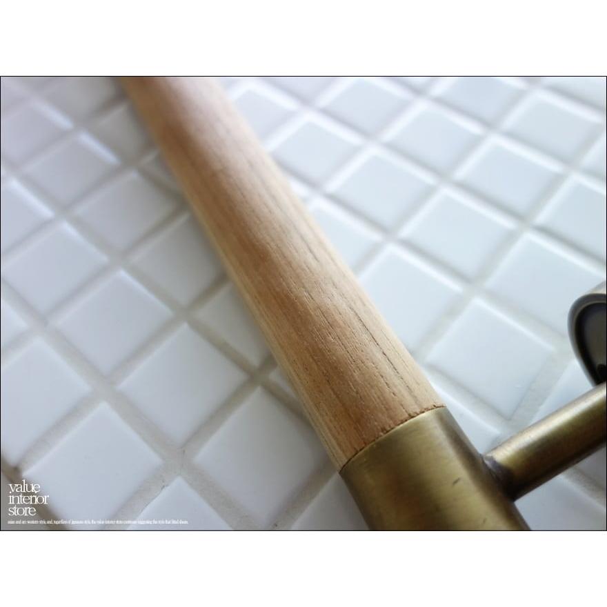 ブラスチークドアハンドル50cm 取っ手 ドアノブ 木製ハンドル 天然木 真鍮金具 手作り ナチュラル チーク材 無垢 素朴 レトロ調 送料無料 |  | 02