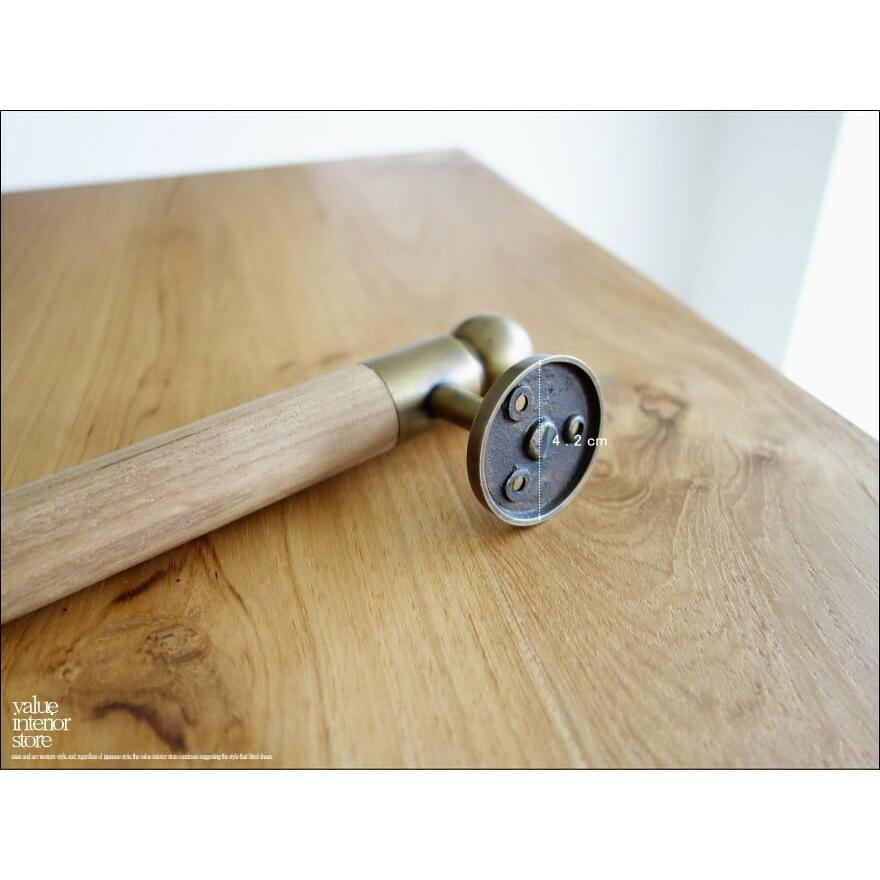 ブラスチークドアハンドル50cm 取っ手 ドアノブ 木製ハンドル 天然木 真鍮金具 手作り ナチュラル チーク材 無垢 素朴 レトロ調 送料無料 |  | 03