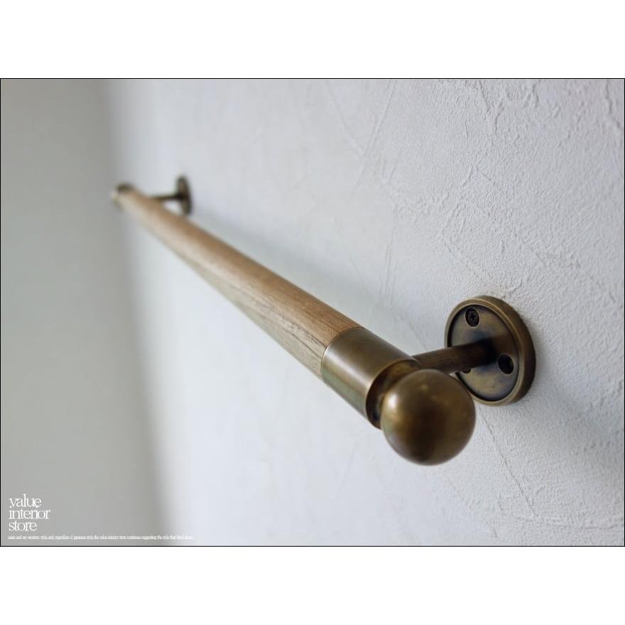 ブラスチークドアハンドル50cm 取っ手 ドアノブ 木製ハンドル 天然木 真鍮金具 手作り ナチュラル チーク材 無垢 素朴 レトロ調 送料無料 |  | 04