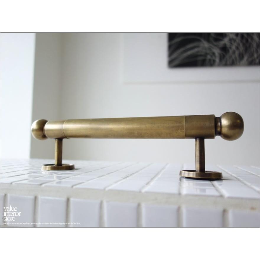 真鍮ボールドアハンドル26cm 取っ手ノブ 取手 新品 アンティーク調 金具 ブラス 真鍮金物 扉取っ手 レトロ調 シンプル ブラスドアハンドル | 