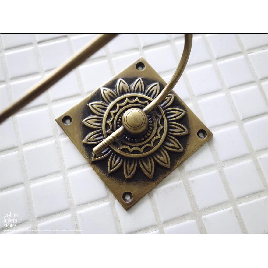 真鍮タオル掛け/フラワー 壁掛け タオルハンガー ブラス レトロ調 真鍮タオルホルダー 新品 タオルかけ エスニック バス&トレイ用品 ◆V_S |  | 01