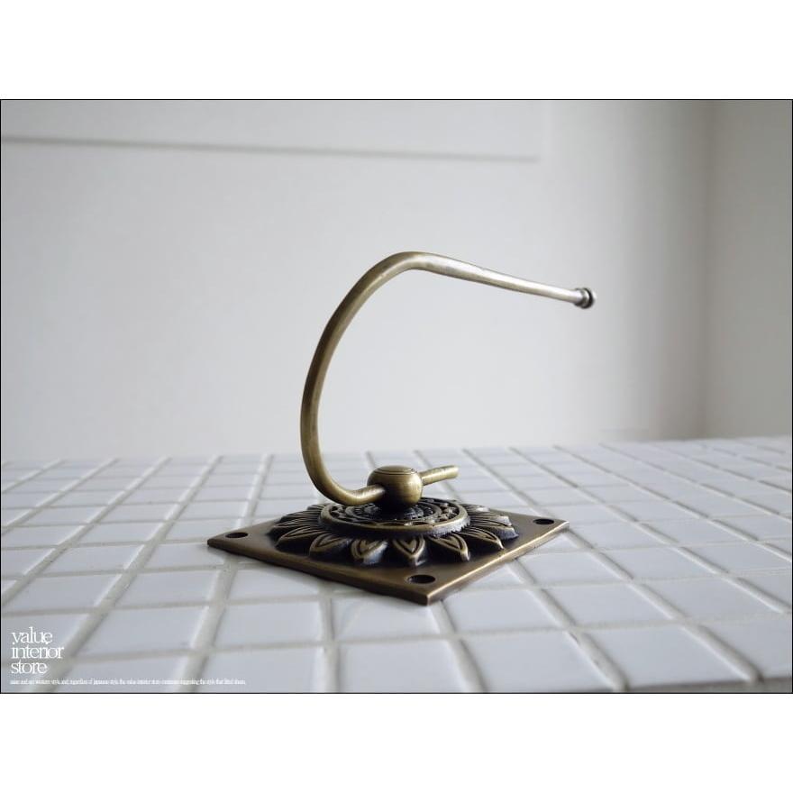 真鍮タオル掛け/フラワー 壁掛け タオルハンガー ブラス レトロ調 真鍮タオルホルダー 新品 タオルかけ エスニック バス&トレイ用品 ◆V_S |  | 03