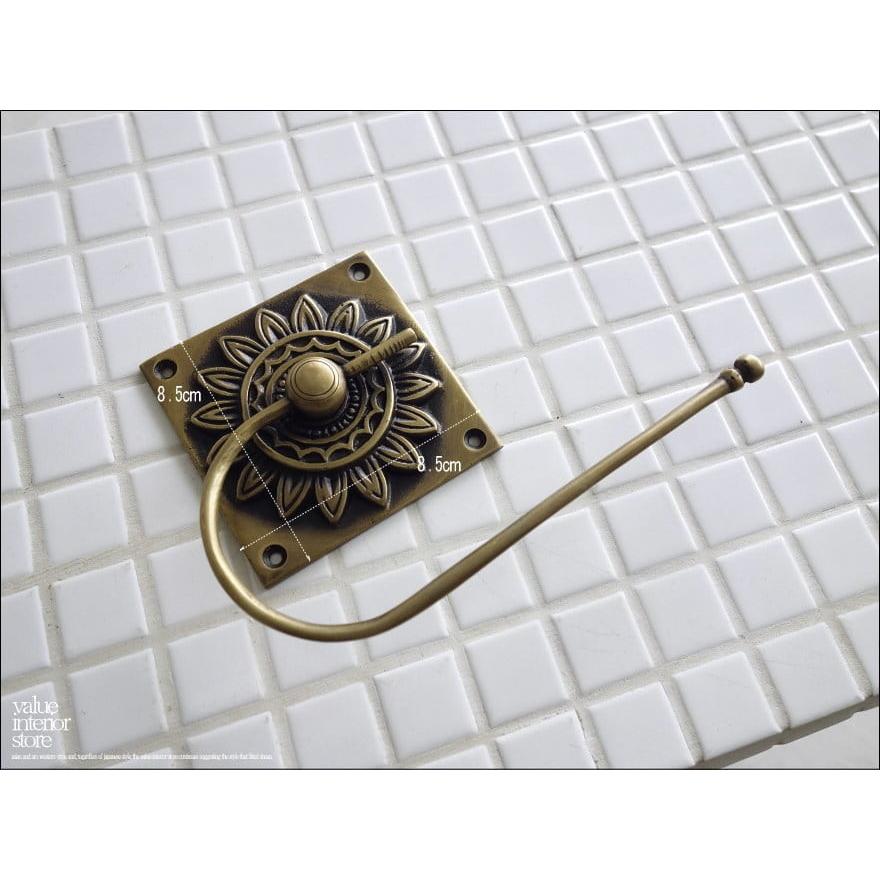 真鍮タオル掛け/フラワー 壁掛け タオルハンガー ブラス レトロ調 真鍮タオルホルダー 新品 タオルかけ エスニック バス&トレイ用品 ◆V_S |  | 04