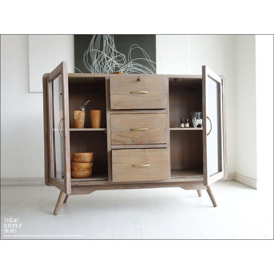 食器棚 サイドボード 飾り棚 キャビネット 無垢材家具