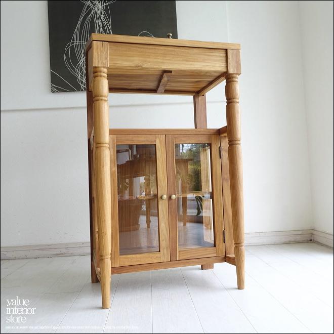 ショーケースNF ガラスケース 陳列ケース 飾り棚 コレクションケース 収納 ナチュラル 店舗什器 真鍮金物 チーク無垢材 | 