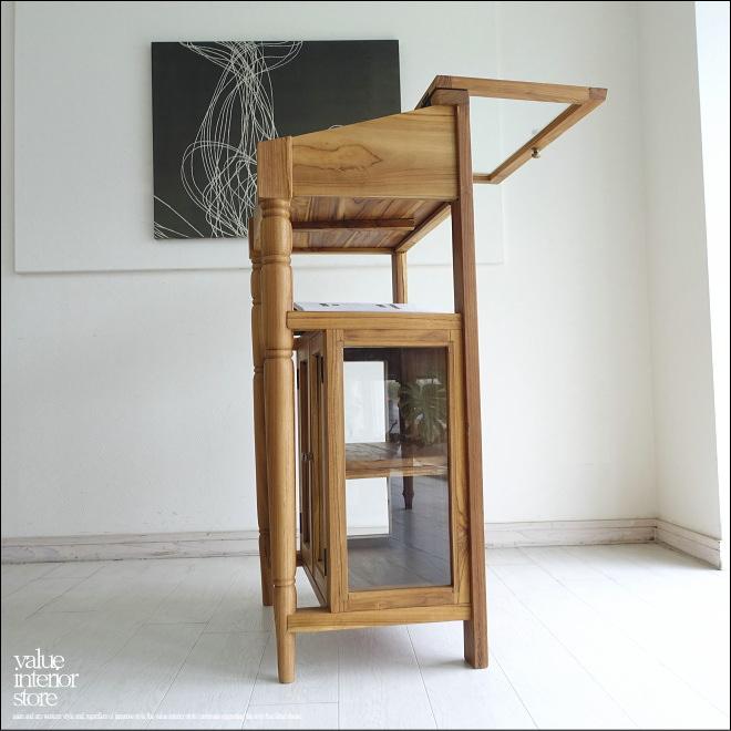 ショーケースNF ガラスケース 陳列ケース 飾り棚 コレクションケース 収納 ナチュラル 店舗什器 真鍮金物 チーク無垢材 |  | 05