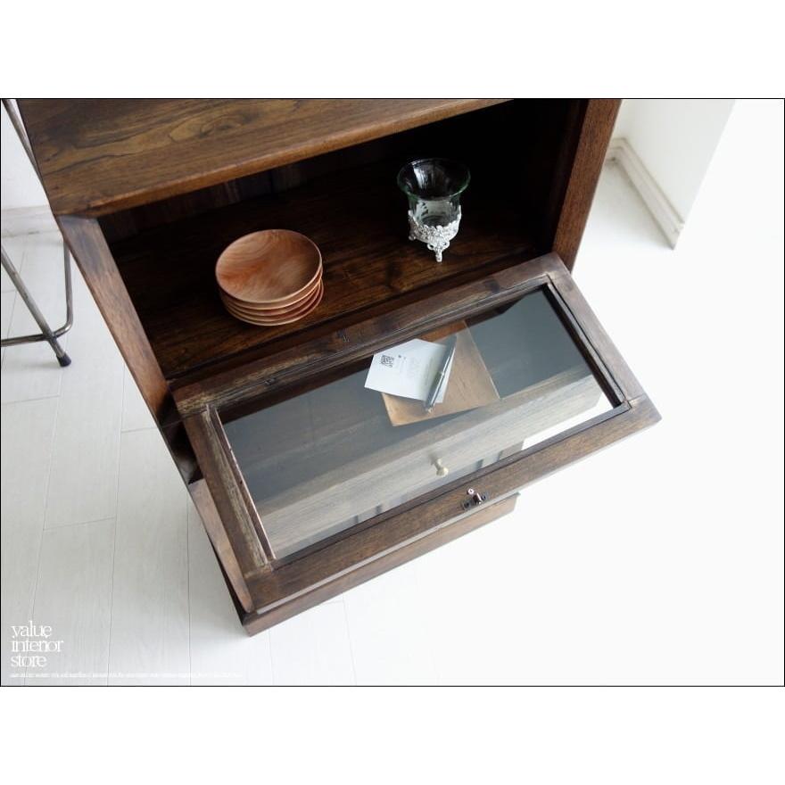 A7人気シール帳 チーク総無垢材 ガラス扉付 収納キャビネットWM 食器棚 ガラスケース 飾り棚 新品 キッチン収納 保管庫 ガラスキャビネット 銘木 【W7377838453】(26840円)