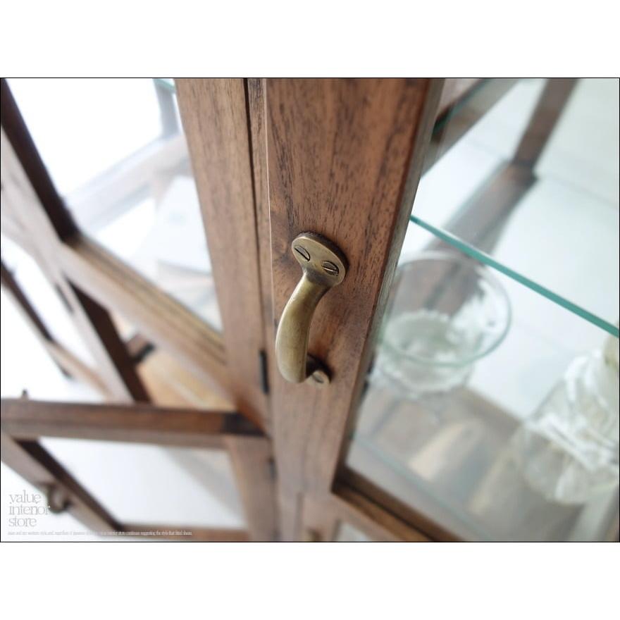 チーク総無垢 ガラスパンケース6枚扉Med ショーケース コレクションケース 陳列棚 店舗什器 ガラスケース 飾り棚 真鍮金物 新品 送料無料 |  | 11