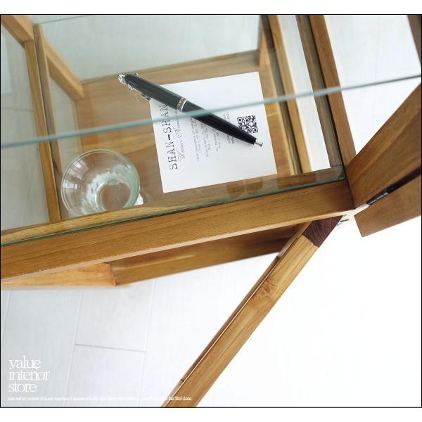 チーク無垢材 ガラスパンケースN ショーケース 店舗什器 新品