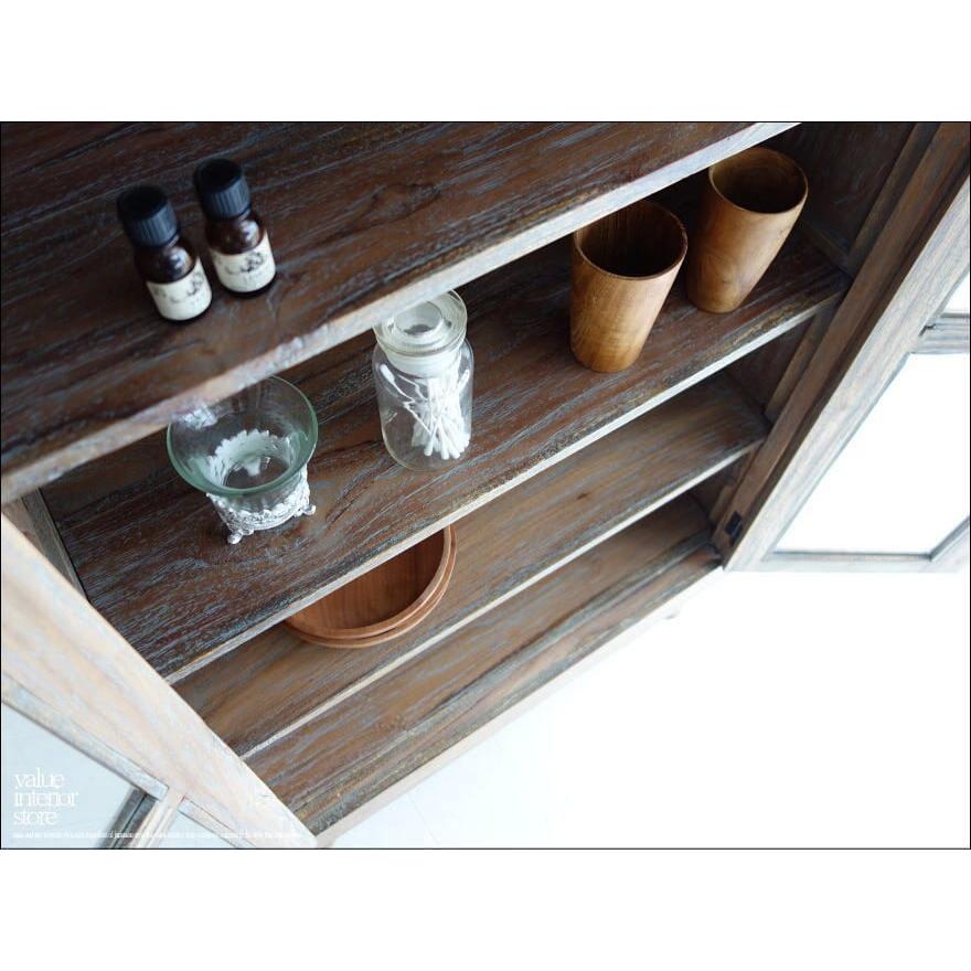 チーク飾り棚ER/BALQ ショーケース 食器棚 ガラスケース キャビネット 新品 手作り 店舗什器 天然木 無垢材家具 世界三大銘木 送料無料 |  | 08