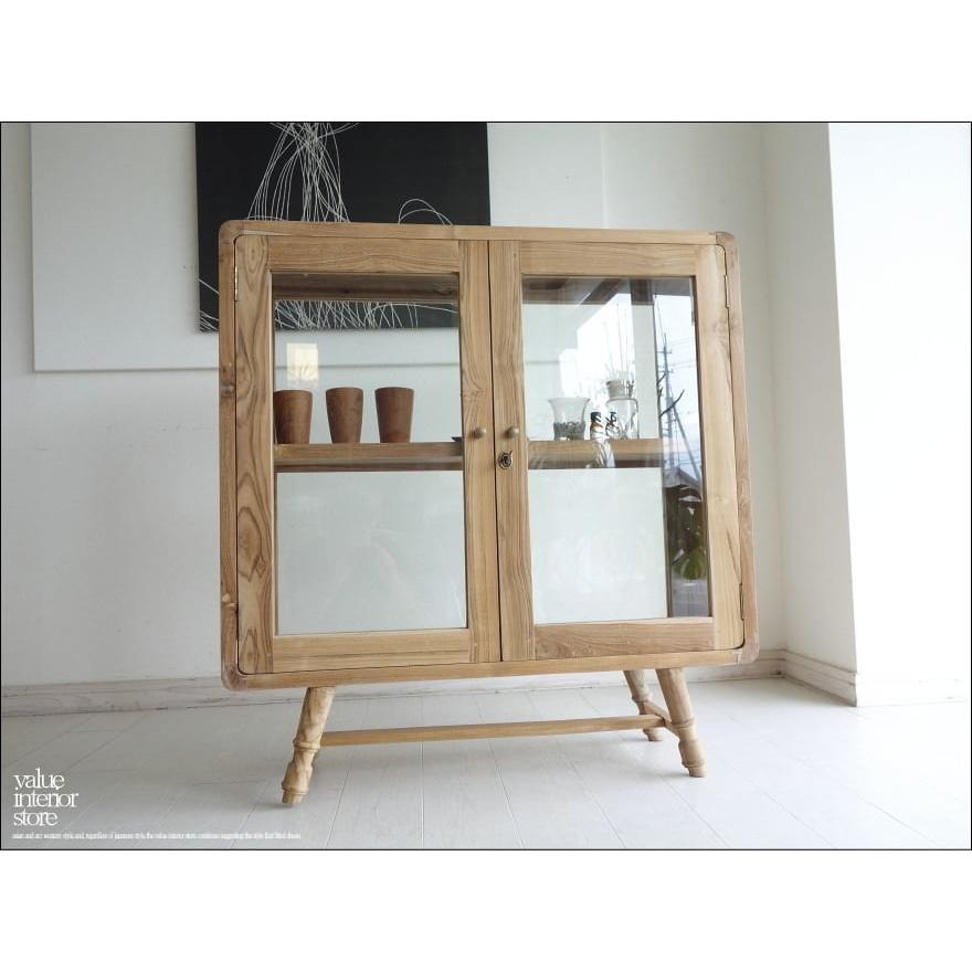 チーク無垢材 ガラスケースNim/N コレクションケース 陳列ケース 店舗