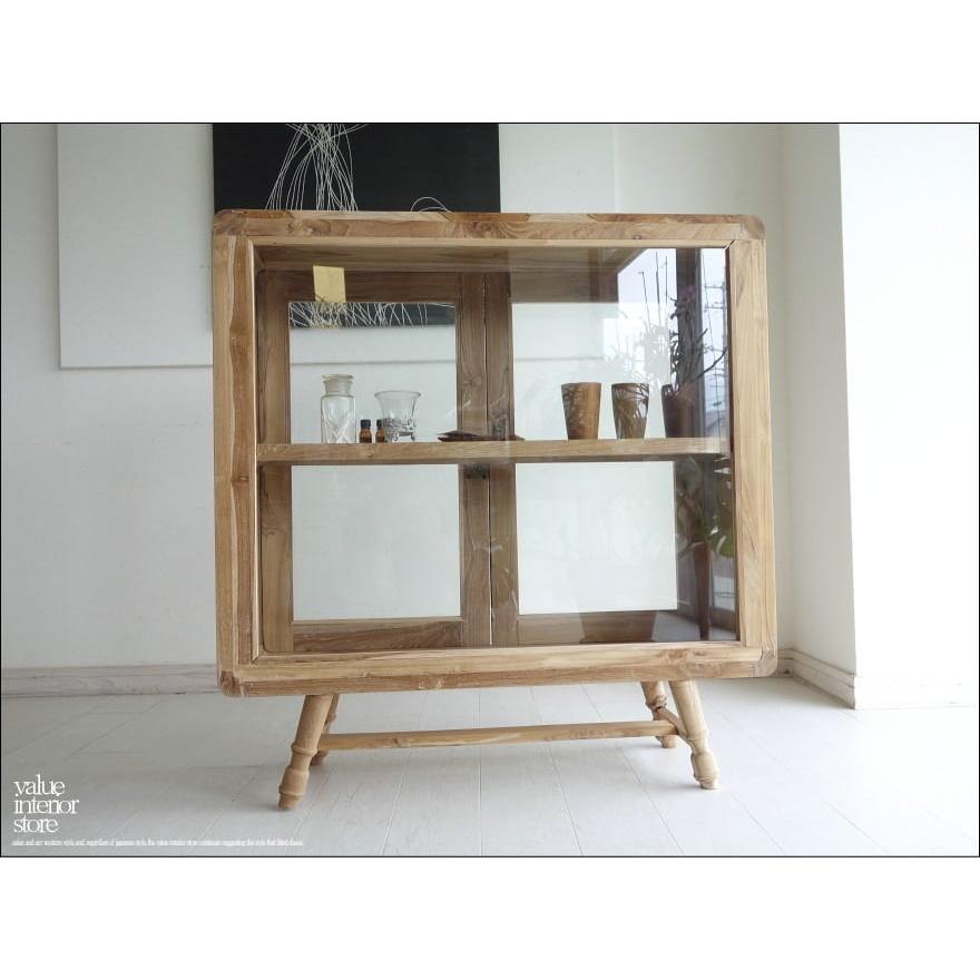 チーク無垢材 ガラスケースNim/N コレクションケース 陳列ケース 店舗