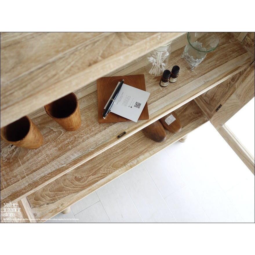 チーク無垢材 ガラスケースNim/W コレクションケース 陳列ケース