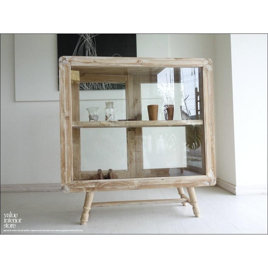 チーク無垢材 ガラスケースNim/W コレクションケース 陳列ケース 店舗