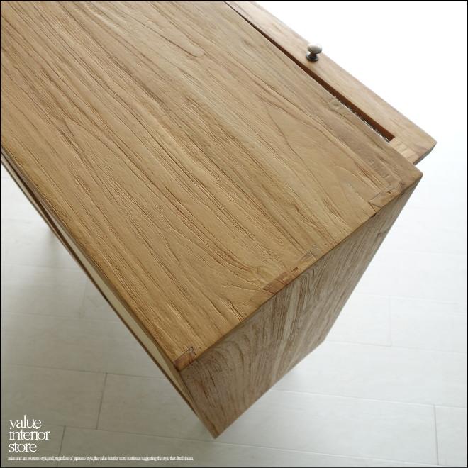 チーク総無垢材 モザイクガラスキャビネットN 食器棚 ガラスケース 収納棚 シンプル 天然木 ナチュラル 和風 三大銘木 |  | 05