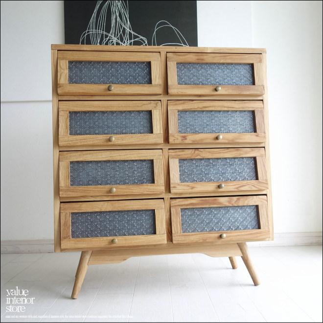 チーク総無垢材 モザイクガラスキャビネットN 食器棚 ガラスケース 収納棚 シンプル 天然木 ナチュラル 和風 三大銘木 |  | 06