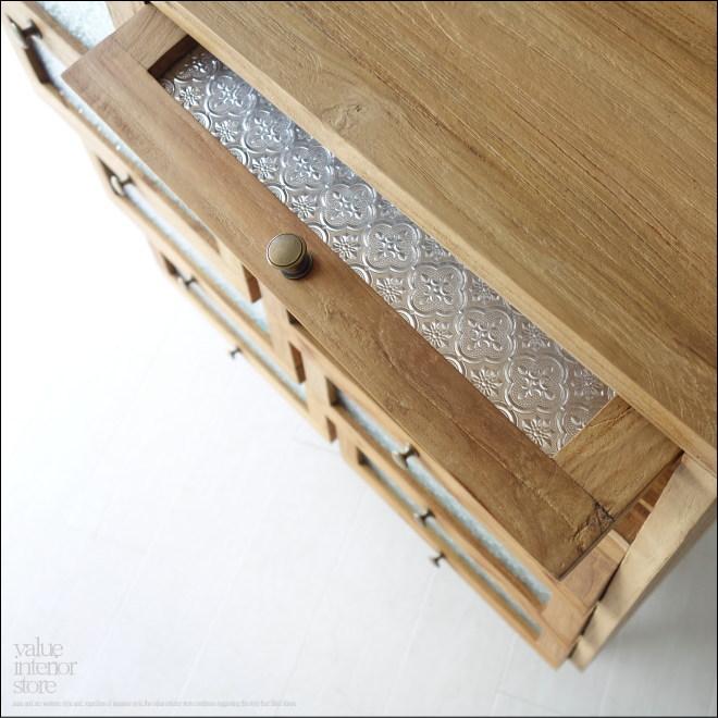 チーク総無垢材 モザイクガラスキャビネットN 食器棚 ガラスケース 収納棚 シンプル 天然木 ナチュラル 和風 三大銘木 |  | 07