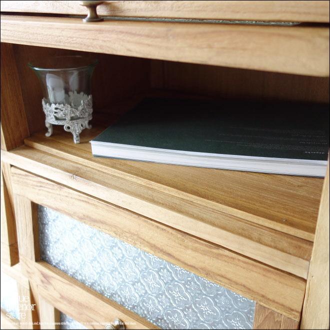 チーク総無垢材 モザイクガラスキャビネットN 食器棚 ガラスケース 収納棚 シンプル 天然木 ナチュラル 和風 三大銘木 |  | 09