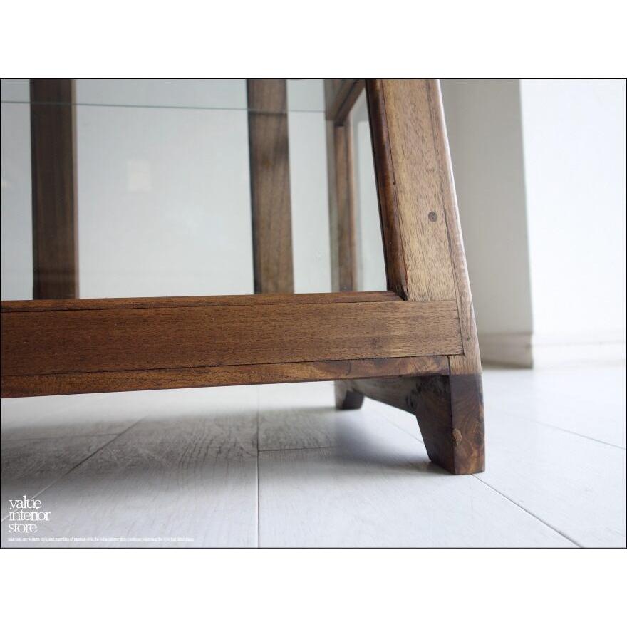 チーク無垢材 台形ショーケースMed ガラスケース コレクションケース 飾り棚 ディスプレイケース 店舗什器 新品 ナチュラル 銘木 送料無料 |  | 04