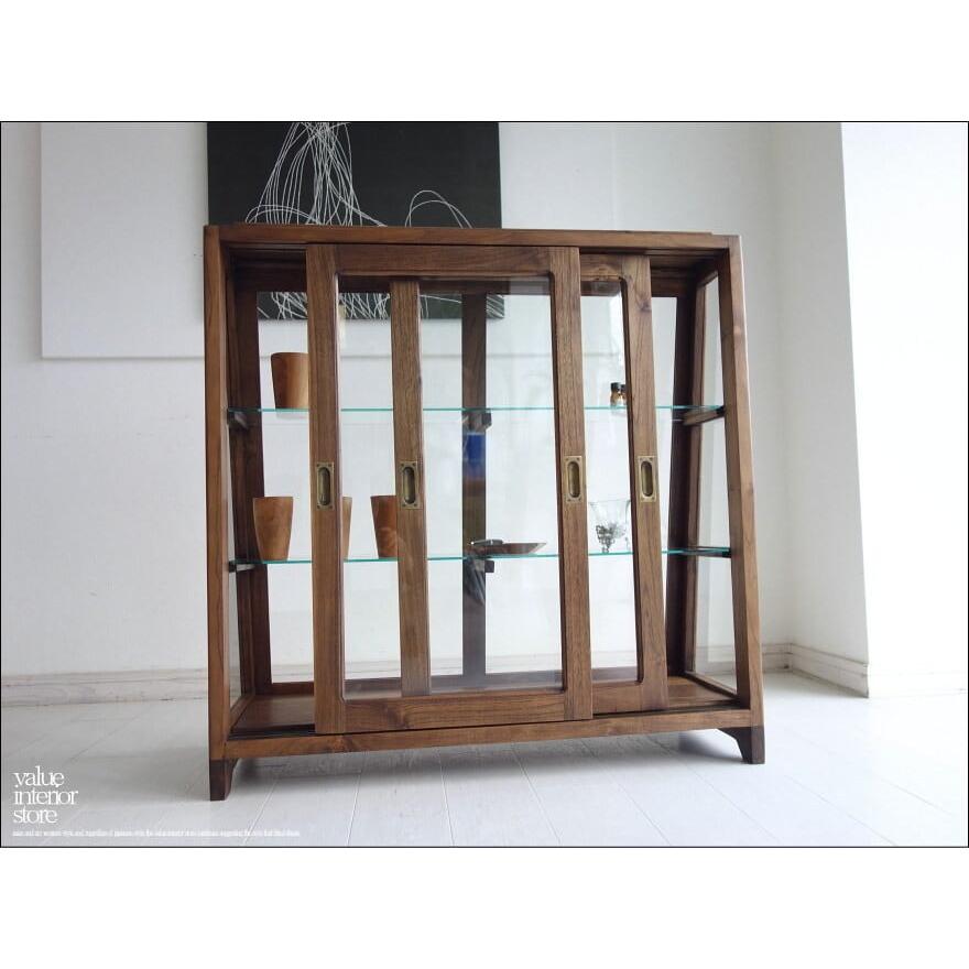 チーク無垢材 台形ショーケースMed ガラスケース コレクションケース 飾り棚 ディスプレイケース 店舗什器 新品 ナチュラル 銘木 送料無料 |  | 05
