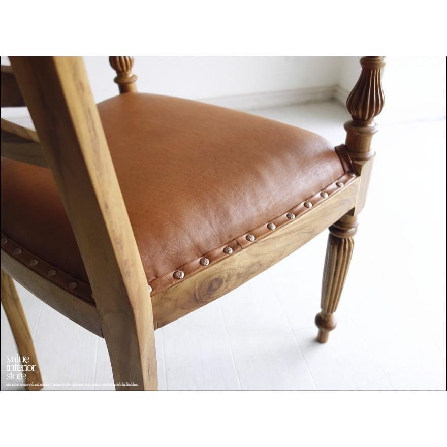 チーク無垢レザーアームチェアLB イス 本皮 椅子 チェアー 皮張り 肘掛け椅子 手作り 天然木 銘木 総無垢 新品 ナチュラル |  | 03