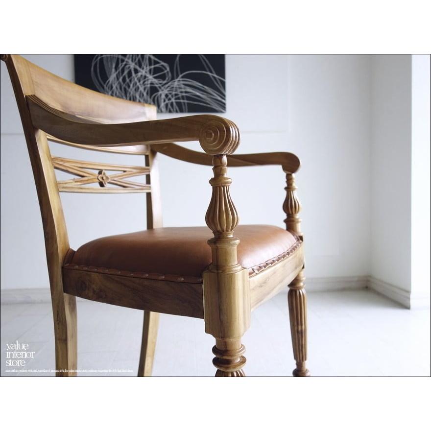 チーク無垢レザーアームチェアLB イス 本皮 椅子 チェアー 皮張り 肘掛け椅子 手作り 天然木 銘木 総無垢 新品 ナチュラル |  | 07